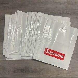 (Lot of 40) Original Supreme White Plastic Shopping Bag Red Box Logo 13" x 16"